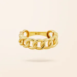 10K Gold Large Chain Ring