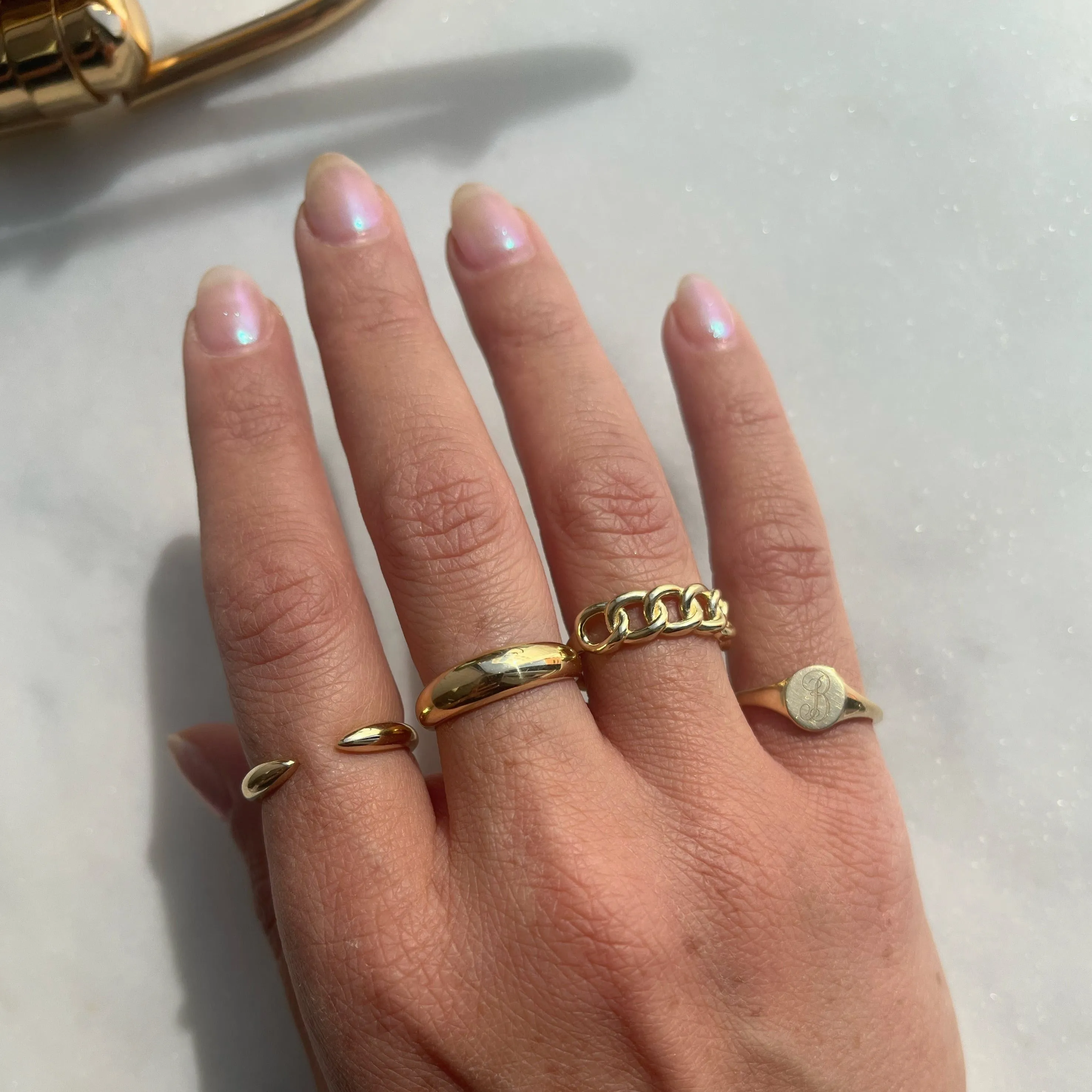 10K Gold Large Chain Ring