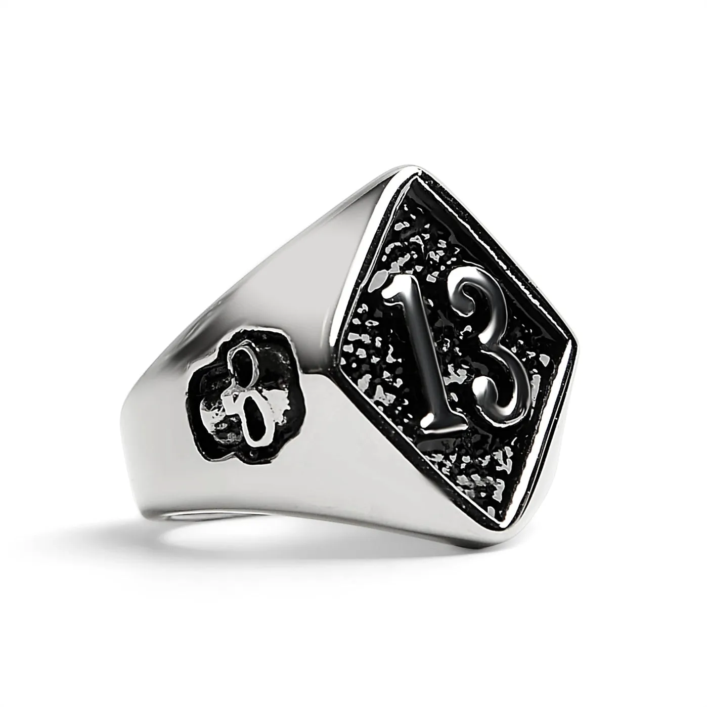 “13” Skull Signet Ring