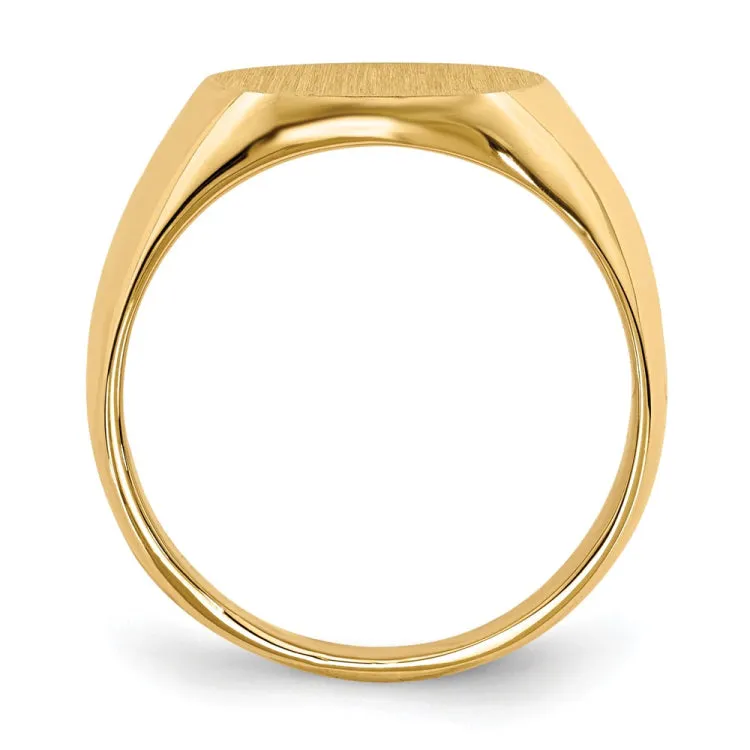 14k 14.0x12.5mm Closed Back Signet Ring