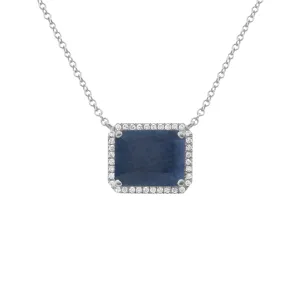 14K GOLD DIAMOND AND BLUE SAPPHIRE ZOE NECKLACE