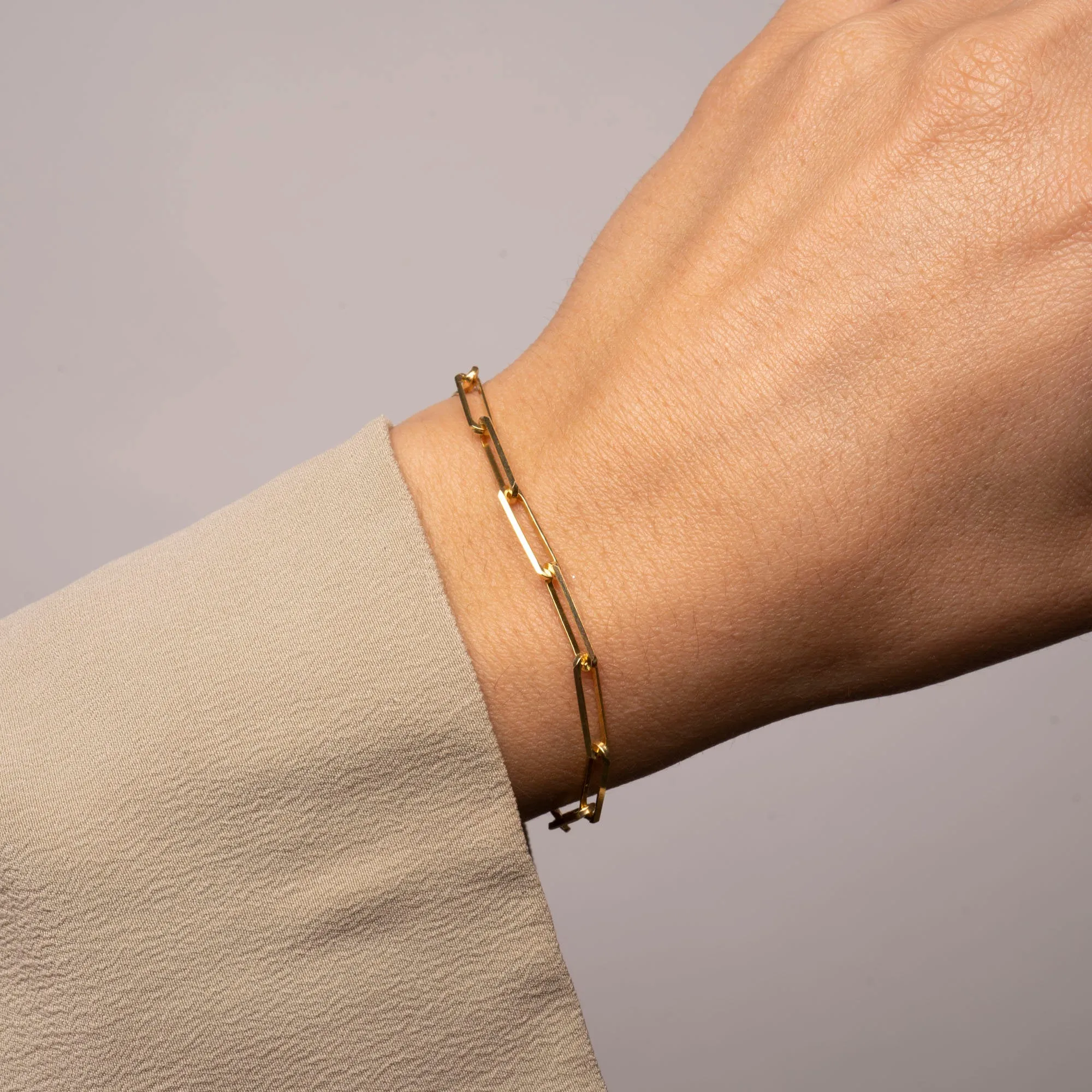 14k Gold Large Rectangle Bracelet