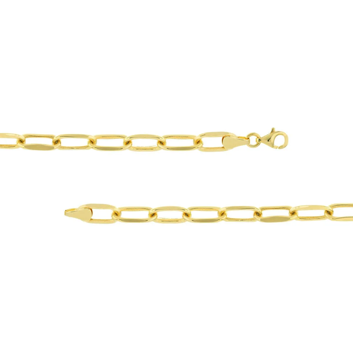 14K Yellow Gold ID Bar Paper Clip Chain Bracelet