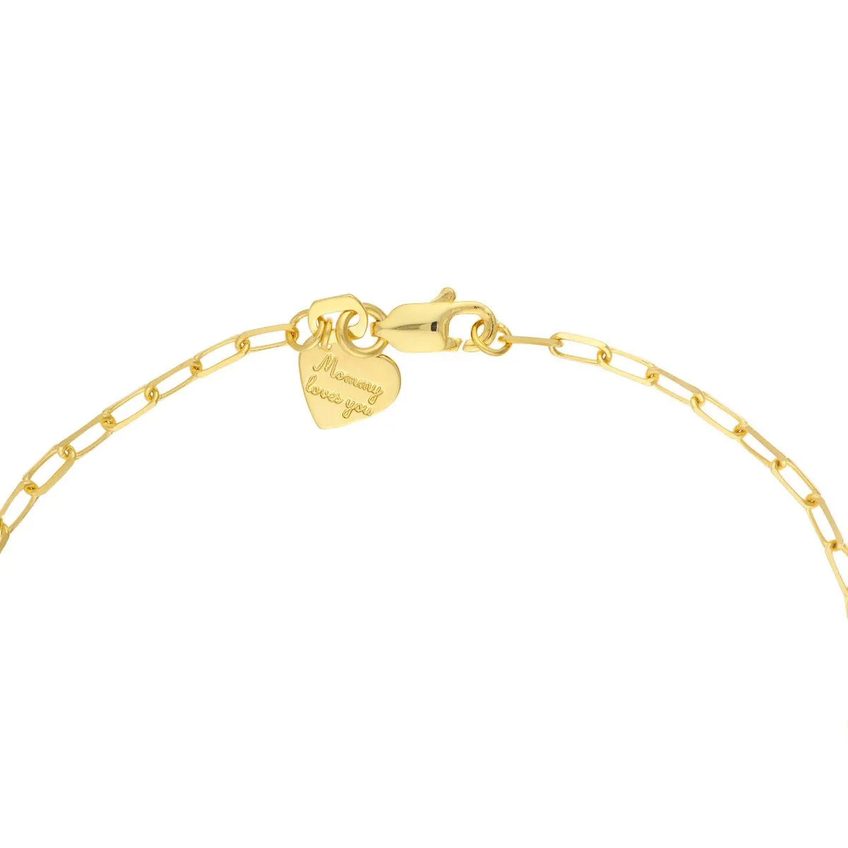 14K Yellow Gold Kid's Paper Clip Chain ID/Butterfly Bracelet