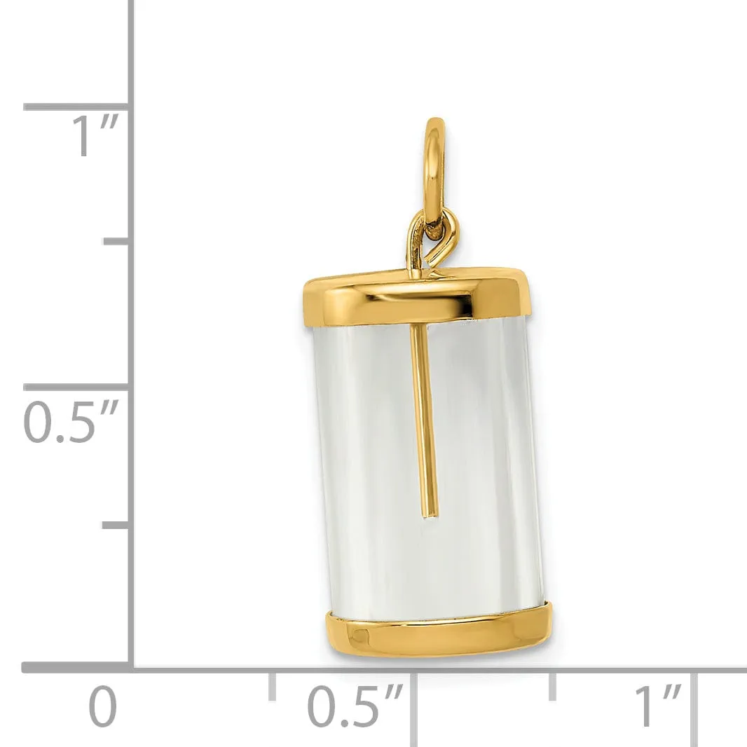 14k Yellow Gold Polished Finish Fillable Capsule Charm Pendant