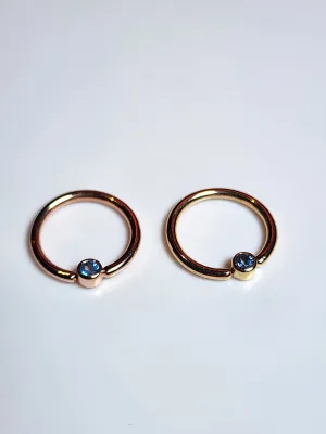 14Kt Gold London blue topaz seam (Bezel Set), AAA quality