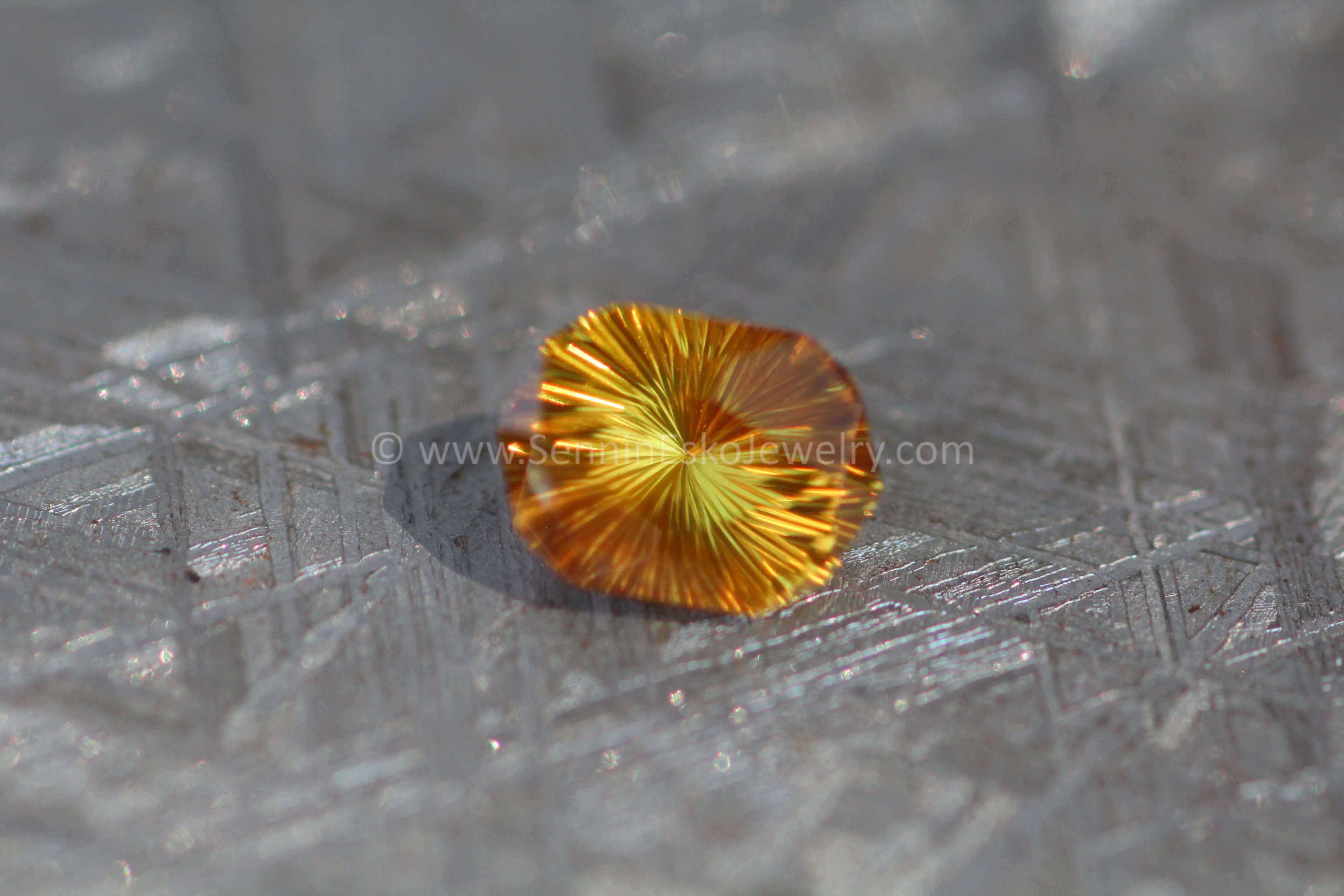 1.8 Carat Burnt Orange Sapphire Decagon - Fantasy Cut 8.5x6.3mm