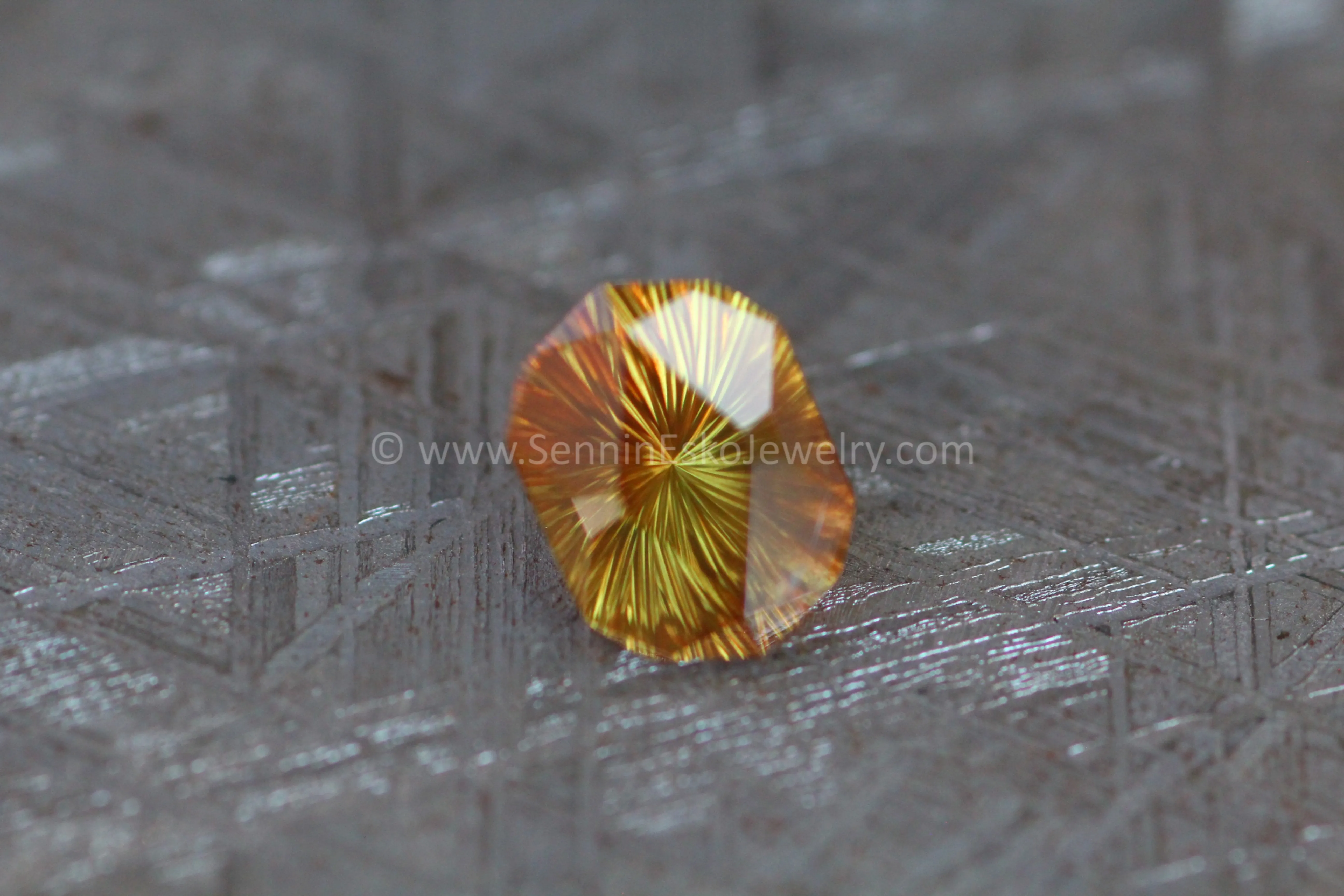 1.8 Carat Burnt Orange Sapphire Decagon - Fantasy Cut 8.5x6.3mm