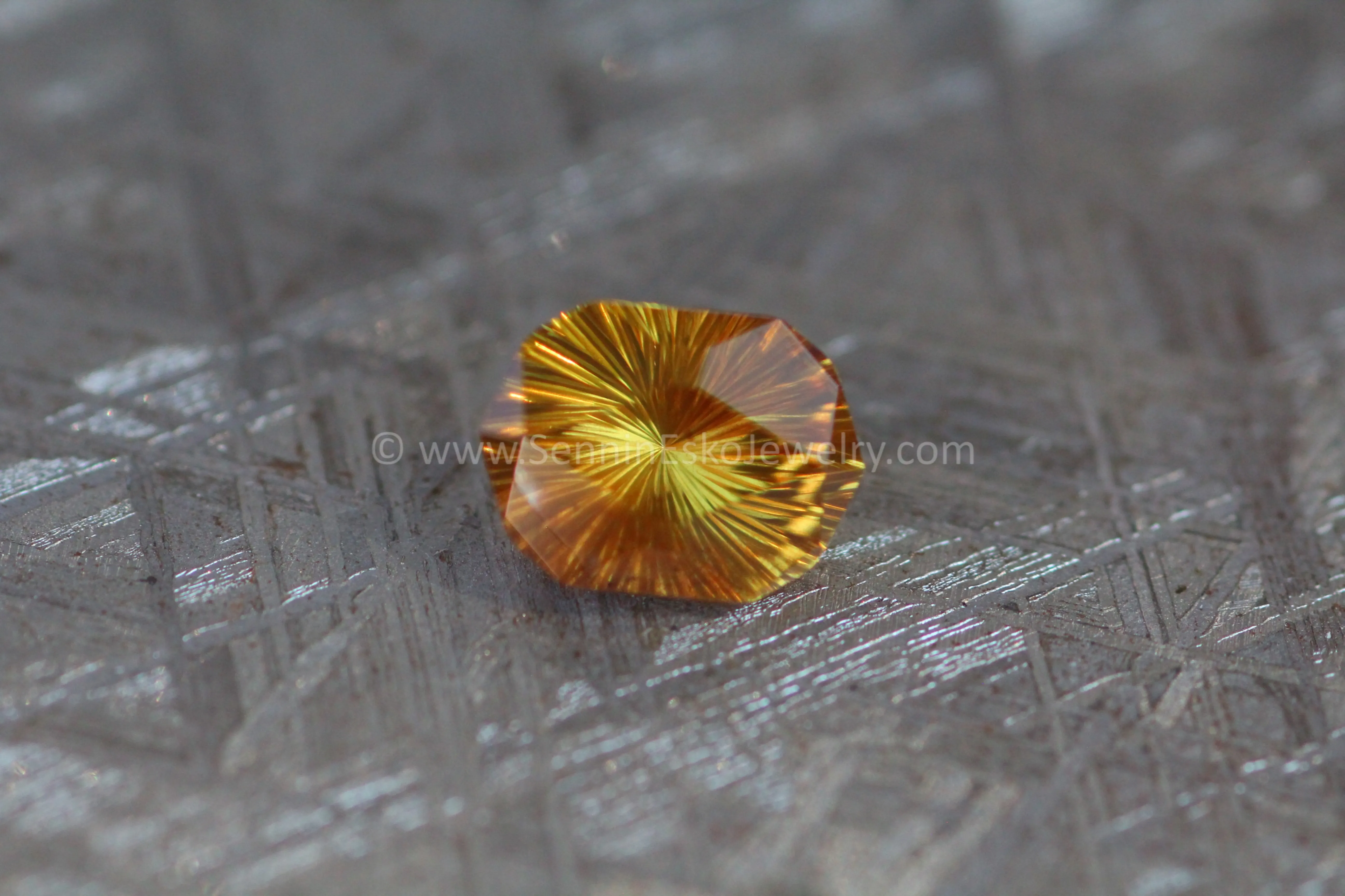 1.8 Carat Burnt Orange Sapphire Decagon - Fantasy Cut 8.5x6.3mm