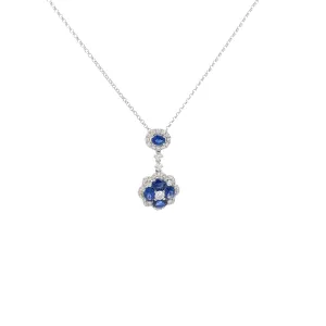 18 Karat White Gold Sapphire Diamond Necklace