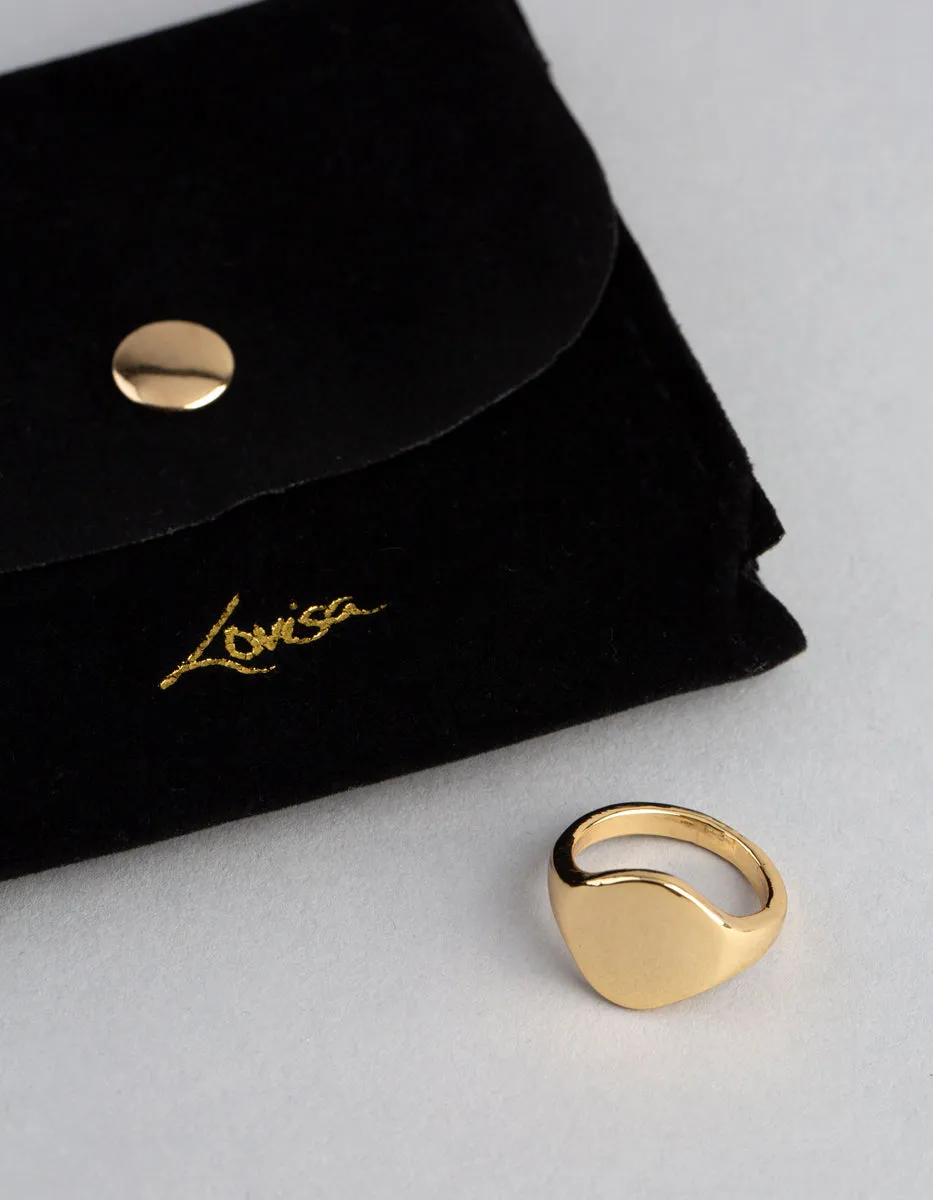 18ct Gold Plated Brass Irregular Signet Ring