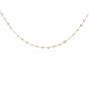 18K YELLOW GOLD YELLOW SAPPHIRE BEZEL SET NECKLACE