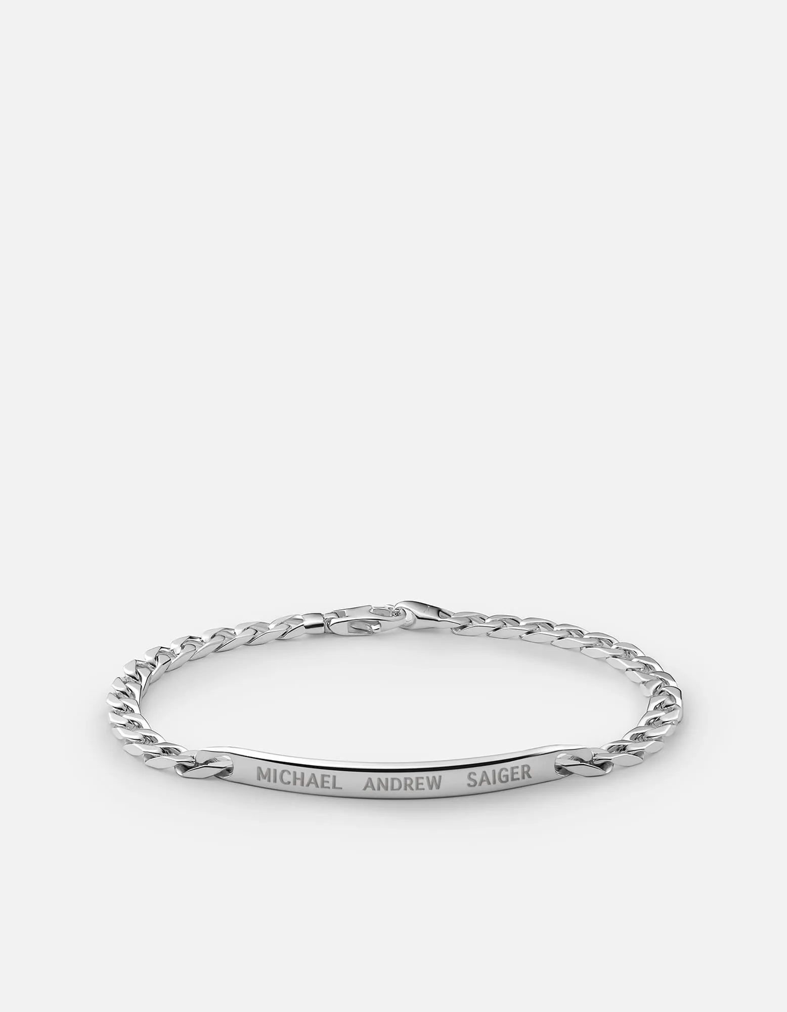 4mm ID Chain Bracelet, Sterling Silver