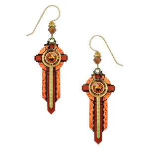 Adajio Southwestern Cross Pierced Earrings (Brown & Copper)