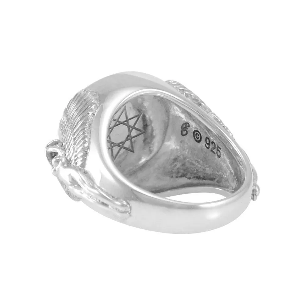 Angel Talisman Occult Large Sterling Silver Ring TRI2153