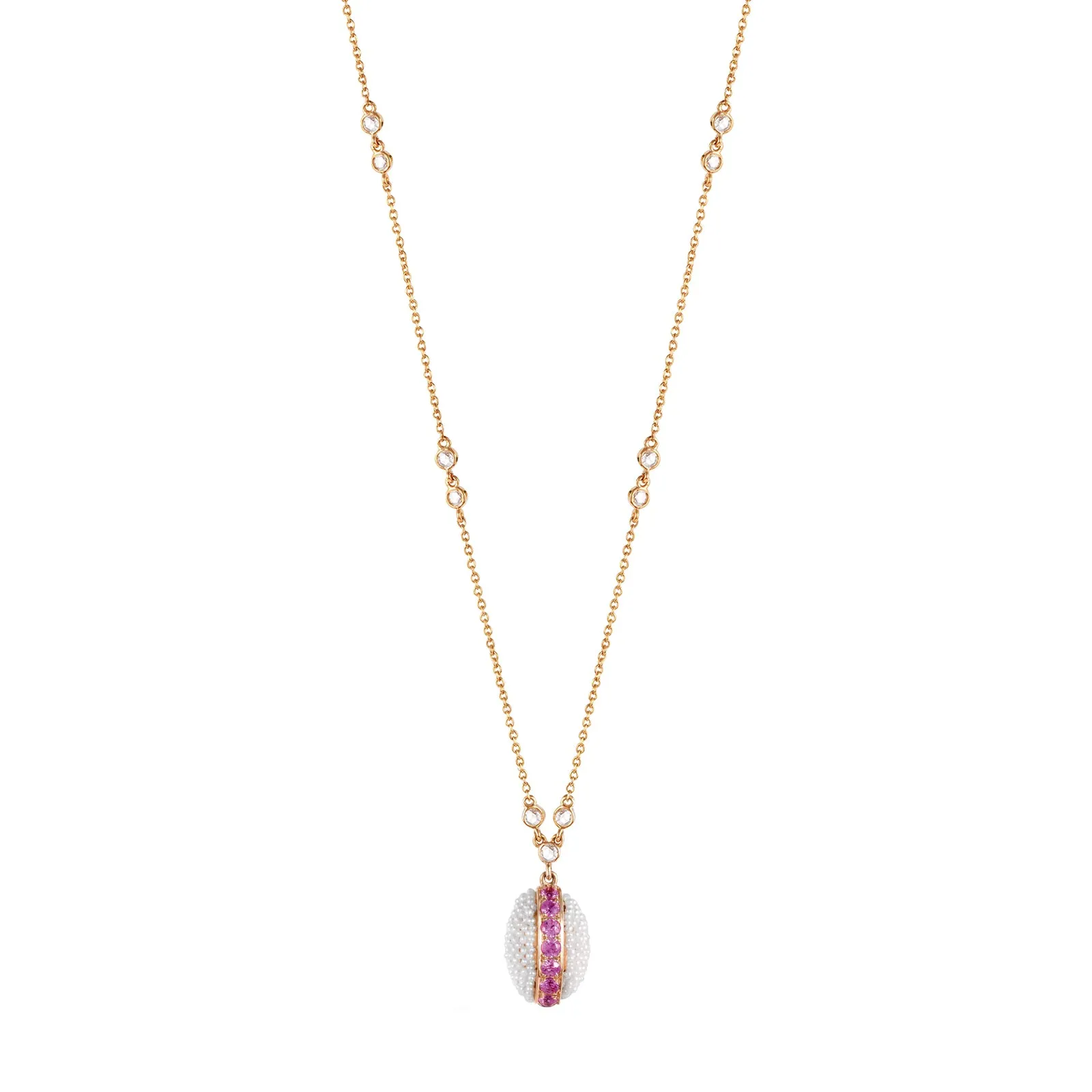 Bombay Oval Necklace - Pink Sapphire