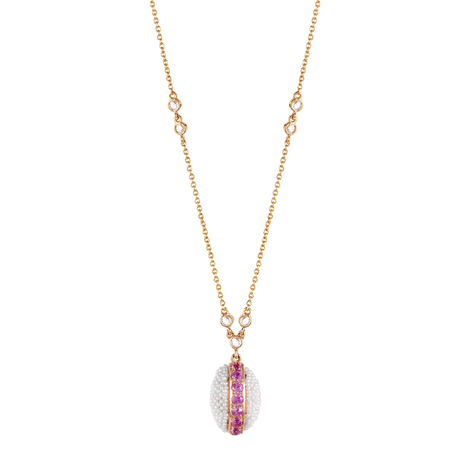 Bombay Oval Necklace - Pink Sapphire