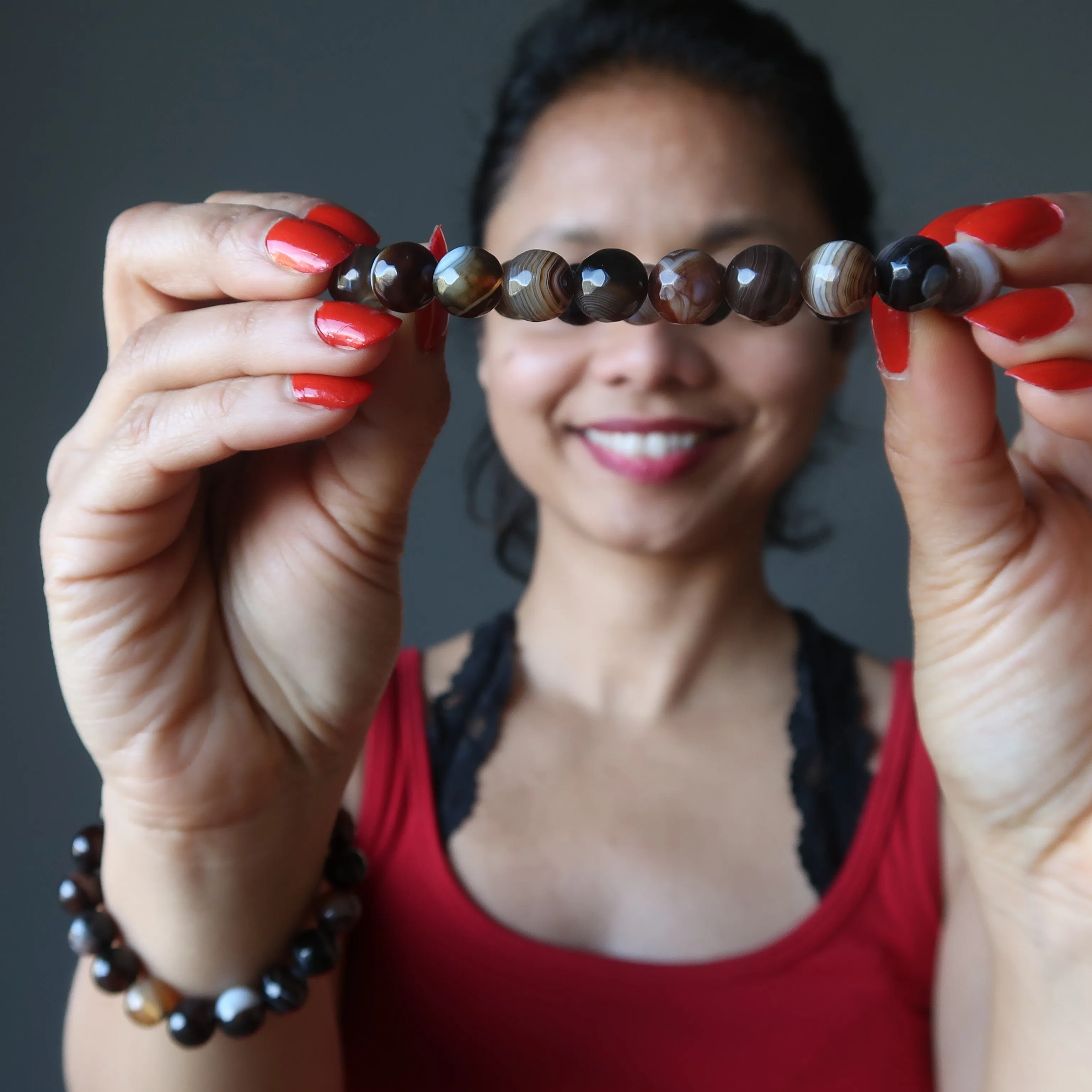 Brown Coffee Agate Bracelet Gemstones Faceted Success