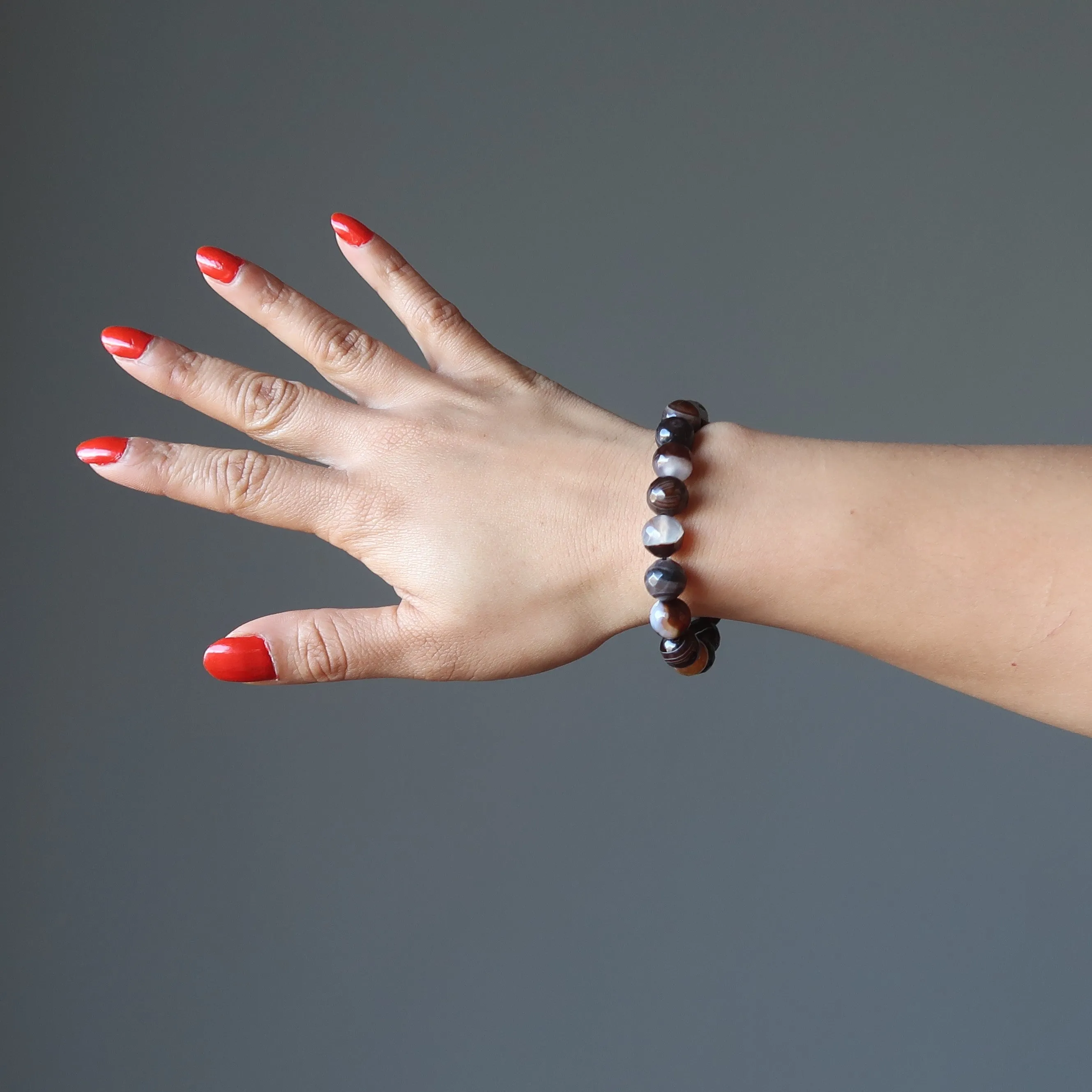 Brown Coffee Agate Bracelet Gemstones Faceted Success