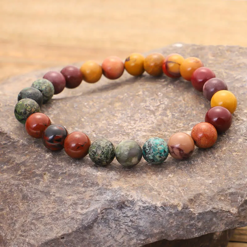 Buddha Stones 108 Mala Beads Mookaite Emotional Growth Bracelet Tassel Necklace Pendant