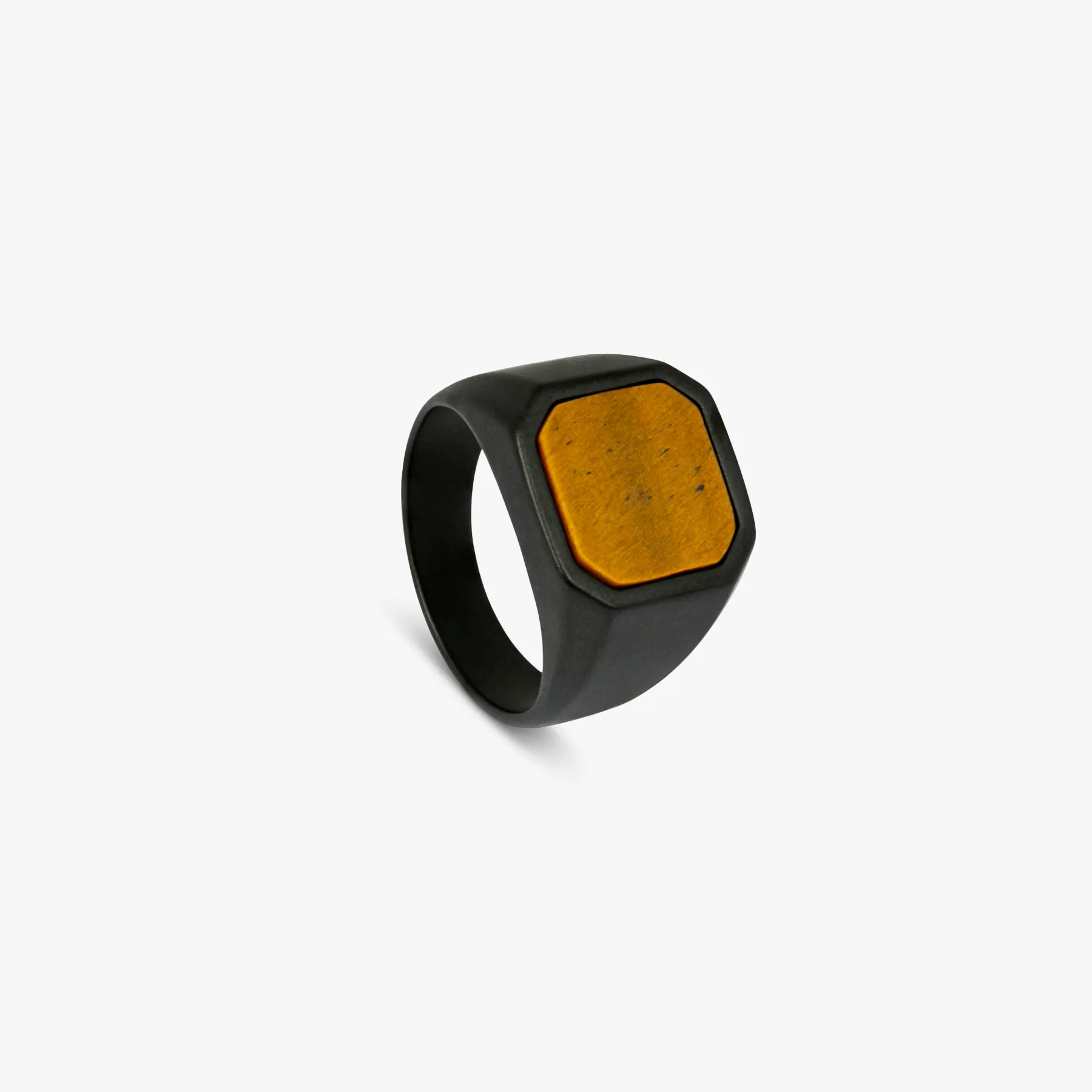 Ceramic Signet ring with tiger eye