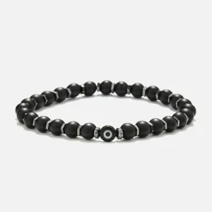 Chrysostomos Handmade Bracelet with Onyx, Hematite & Evil Eye