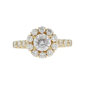 Crisscut Brilliant Diamond Halo Engagement Ring