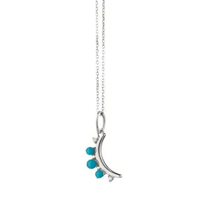 December Turquoise "Moon" Sterling Silver Birthstone Necklace