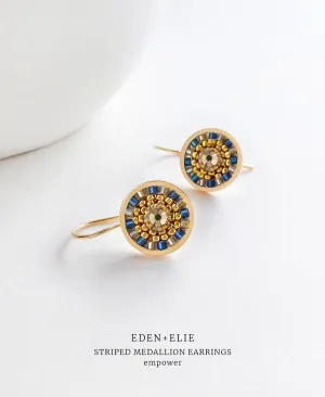 EDEN   ELIE Striped Medallion drop earrings - Empower