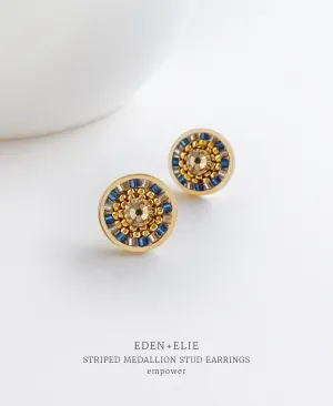 EDEN   ELIE Striped Medallion stud earrings - Empower