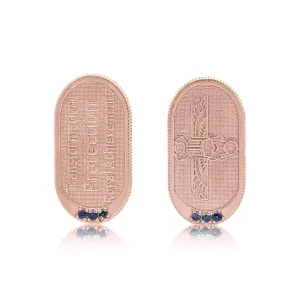 Egyptian Scarab Earrings   Sapphires