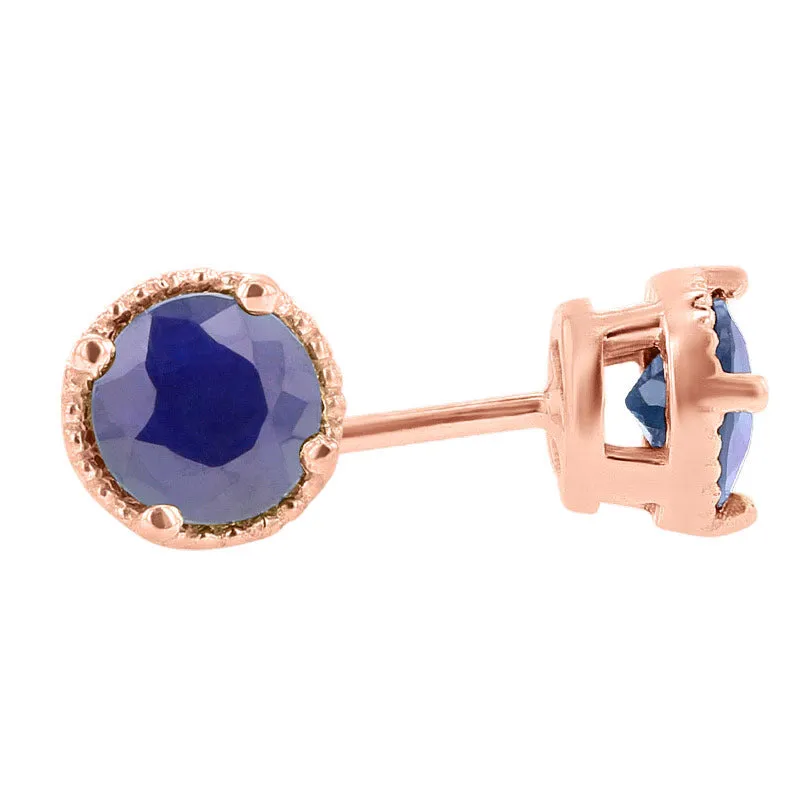 Ellie Blue Sapphire Stud Earrings 5/8ct