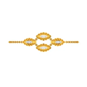 Enclosed Oval-shaped Gold Bracelet