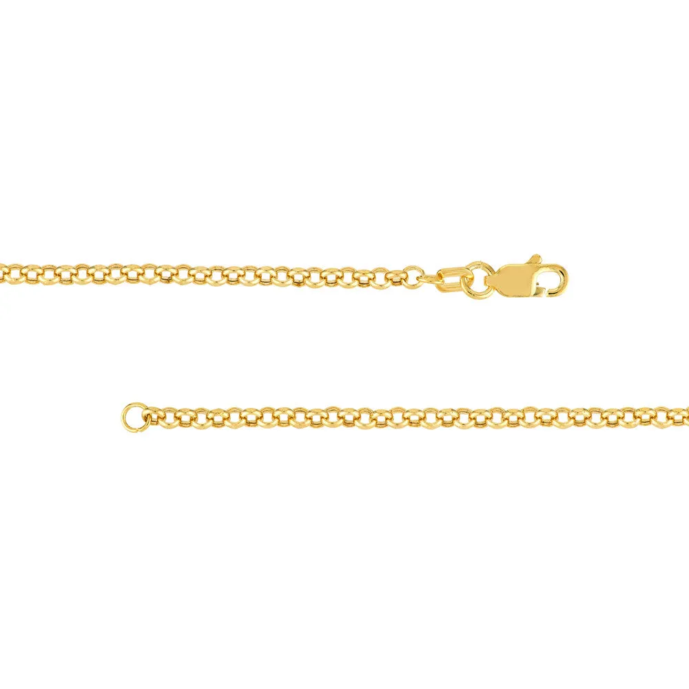 Engravable ID Bar Rolo Chain Bracelet