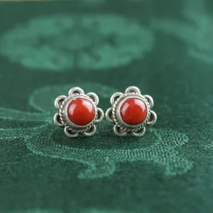 Floral Antique Coral Earrings