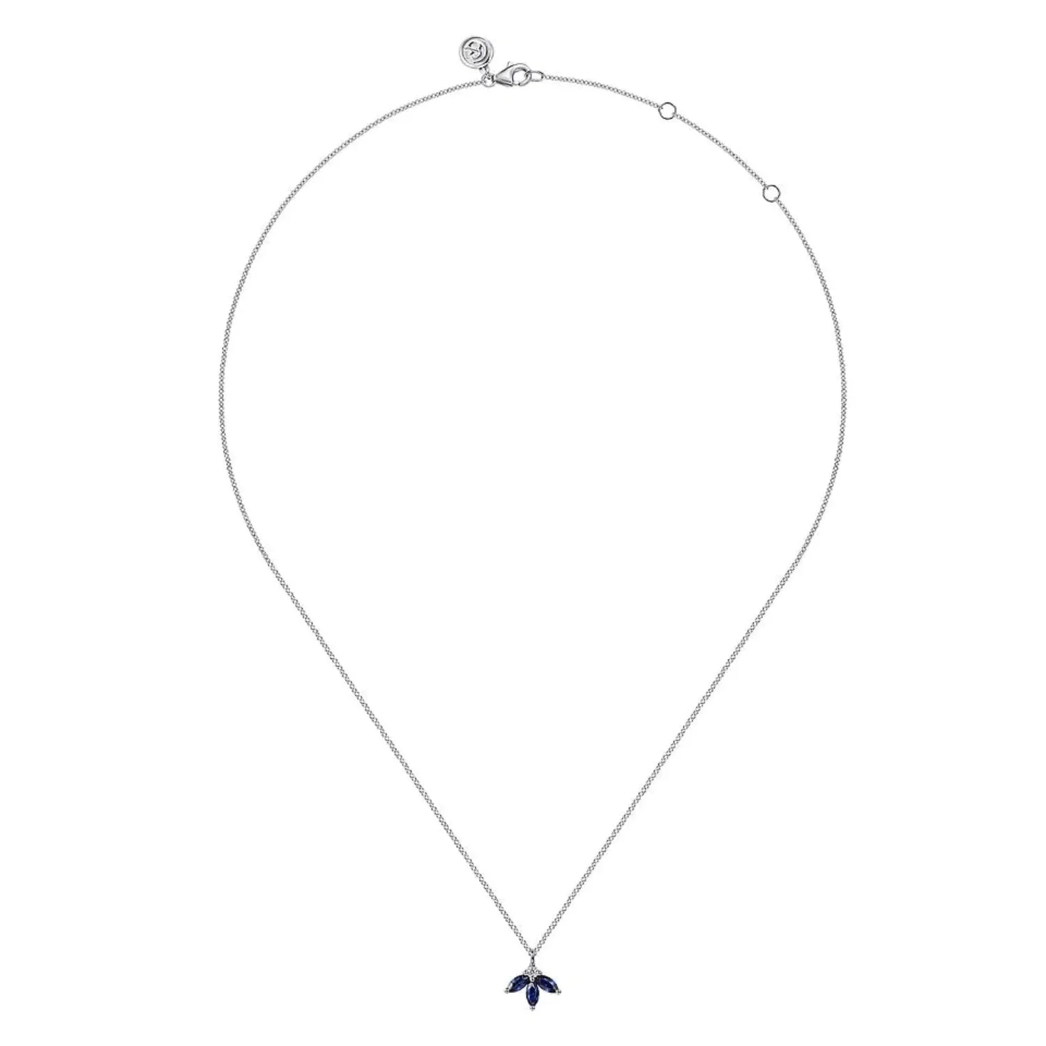 Gabriel & Co. Diamond and Sapphire Pendant Necklace