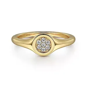 Gabriel & Co. Pave Diamond Signet Ring