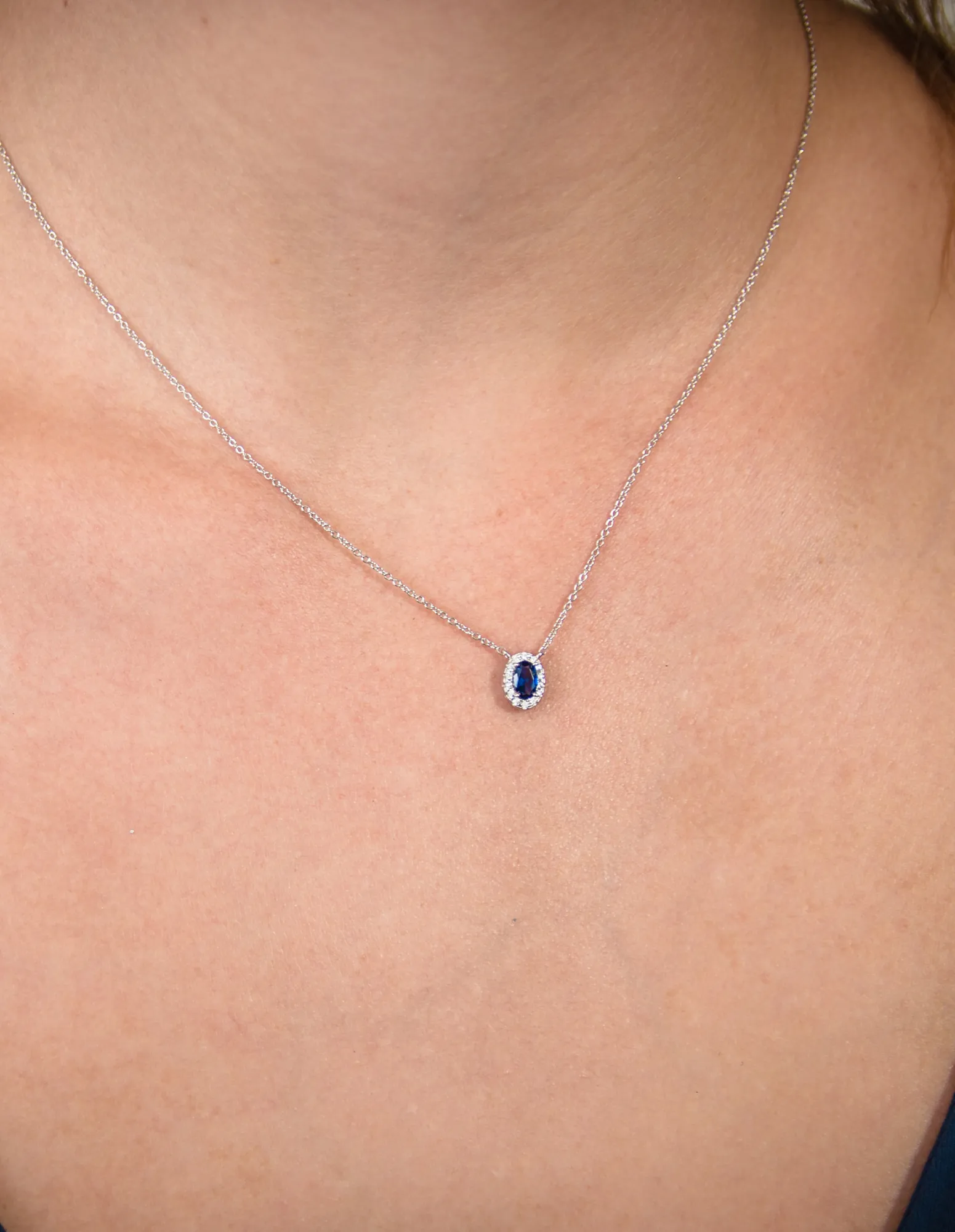 Georgini Aurora Glow Necklace - Silver/Sapphire