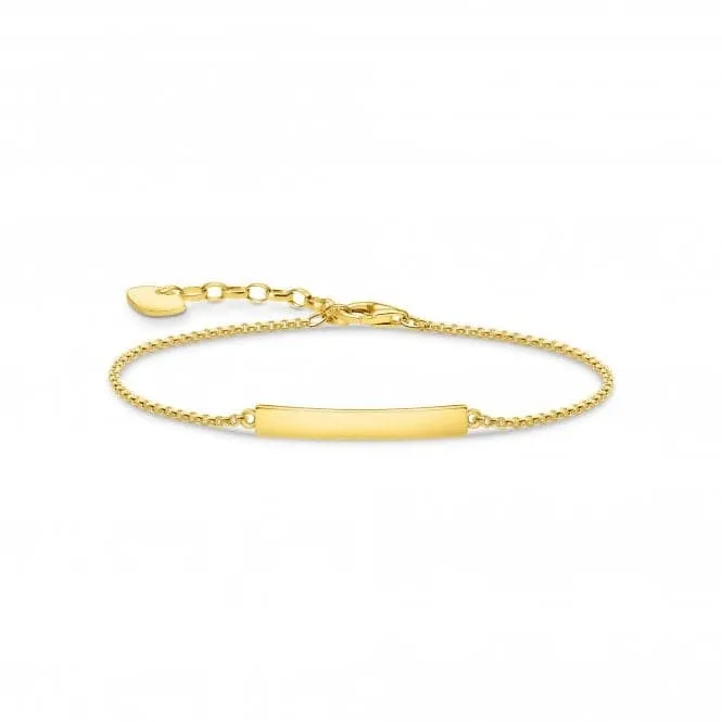 Gold Plated Engravable Bar Bracelet A1974-413-39-L19V