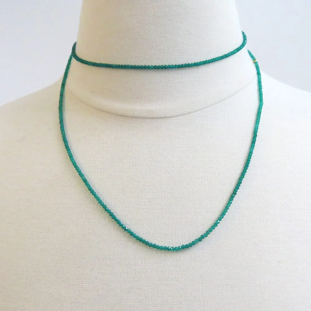 Green Onyx Wrap Bracelet & Necklace