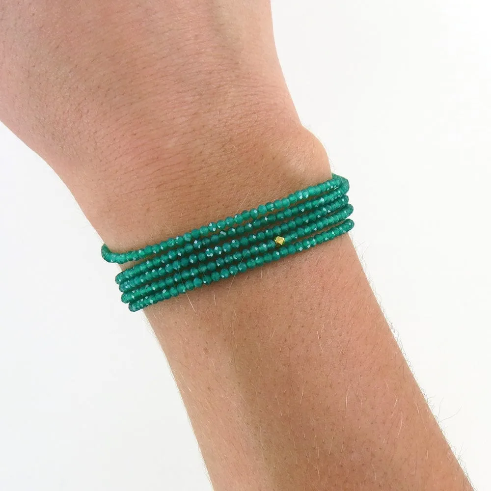 Green Onyx Wrap Bracelet & Necklace