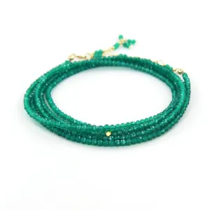 Green Onyx Wrap Bracelet & Necklace