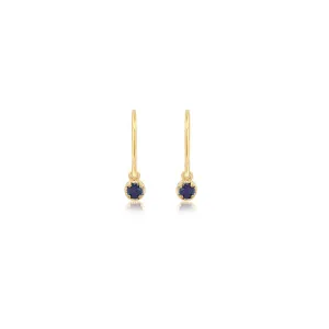 Illusion Set Sapphire Drop Earrings