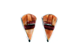 Inlaid Spiny Oyster Shell Earrings