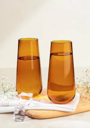 Juliette Cocktail Glasses - Amber Round Glasses