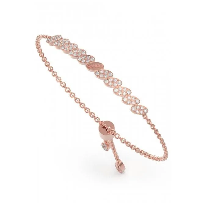 Ladies Rose Gold Plated Leaf Crystals Bracelet UBB01336RGL