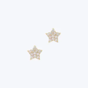 Lover Letter Diamond   Clear Topaz Star Earrings