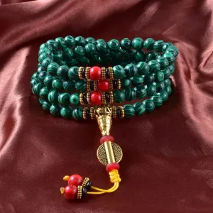 Malachite 108 Japa Mala Necklace