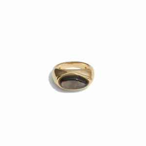 Men's Black Mother of Pearl Signet Ring