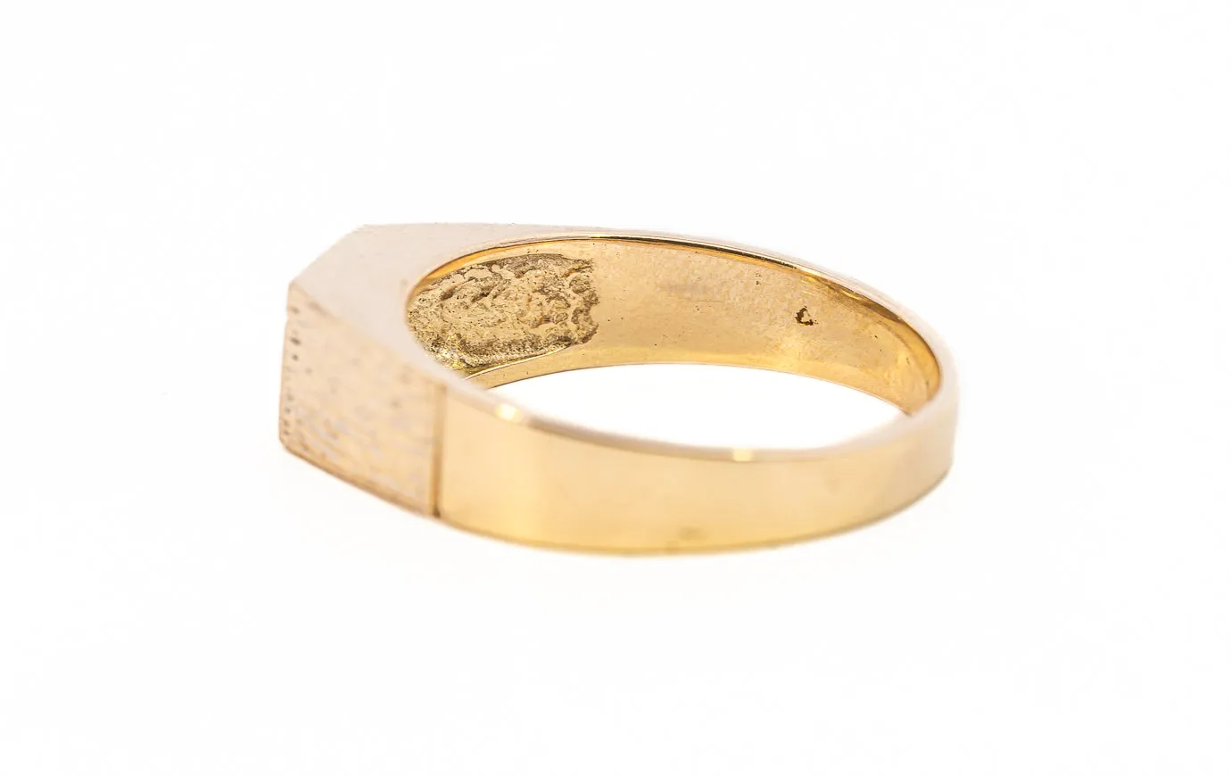 Men's Diamond Set Yellow Gold Signet Ring